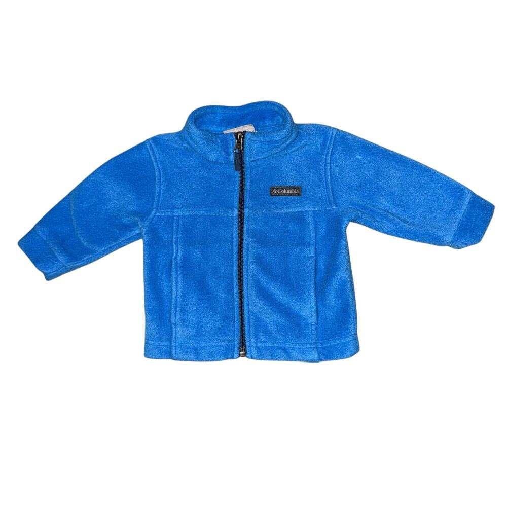 Columbia Jacket Fleece Infant 3-6 Months Blue Pockets Zipper Soft Warm Fall